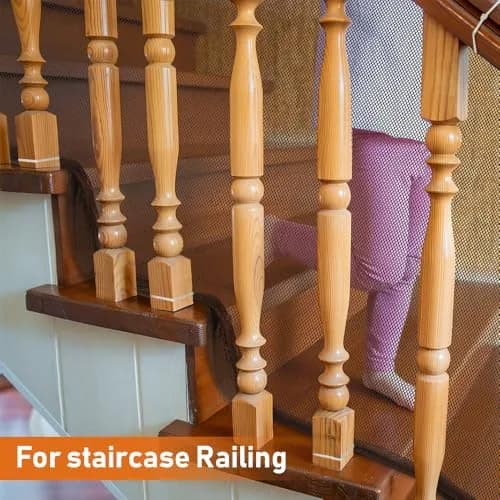 Gudui Brown Banister Guard 10ft x 2.6ft | Child Safety Net for Stairs and Balconies thumbnail 6