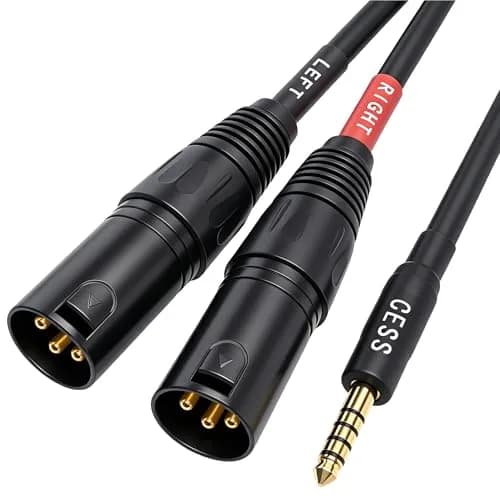 CNCESS 4.4mm Balanced Male to Dual 3-Pin XLR Plug Headphone Adapter Cable | Noise-Reducing Shielded Short Cable thumbnail 6