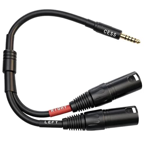 CNCESS 4.4mm Balanced Male to Dual 3-Pin XLR Plug Headphone Adapter Cable | Noise-Reducing Shielded Short Cable thumbnail 2