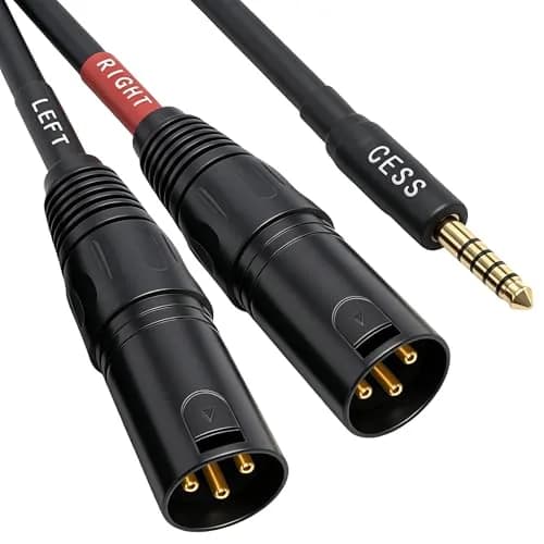 CNCESS 4.4mm Balanced Male to Dual 3-Pin XLR Plug Headphone Adapter Cable | Noise-Reducing Shielded Short Cable thumbnail 3