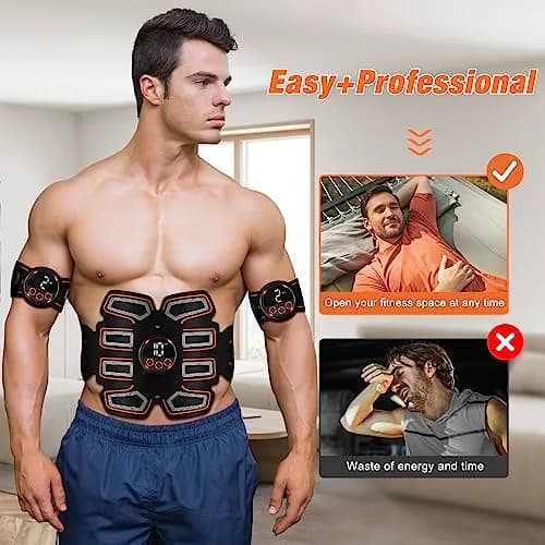BLASET Abdominal Toning Belt Trainer with EMS Muscle Stimulation for Men & Women | 0.3 Wh (Lithium Polymer Battery) thumbnail 2