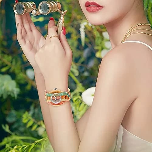 Dentily Handmade Wooden Bamboo Watch for Women, 25mm (1 inch) Case | Natural Wood Analog Quartz Wristwatch thumbnail 6