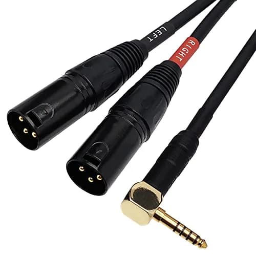 CNCESS Right Angle 4.4mm Balanced Male to Dual 3-Pin XLR Headphone Cable | Shielded Pro Audio Adapter (110 characters) thumbnail 5