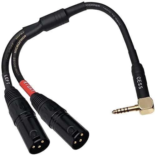 CNCESS Right Angle 4.4mm Balanced Male to Dual 3-Pin XLR Headphone Cable | Shielded Pro Audio Adapter (110 characters) thumbnail 6