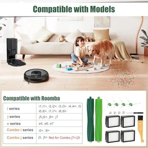 Detetap Replacement Parts Kit for iRobot Roomba i7 i3 i4 i6 i8 j7 E5 E6 E7 Robotic Vacuum Cleaners | 12-Piece Set thumbnail 2