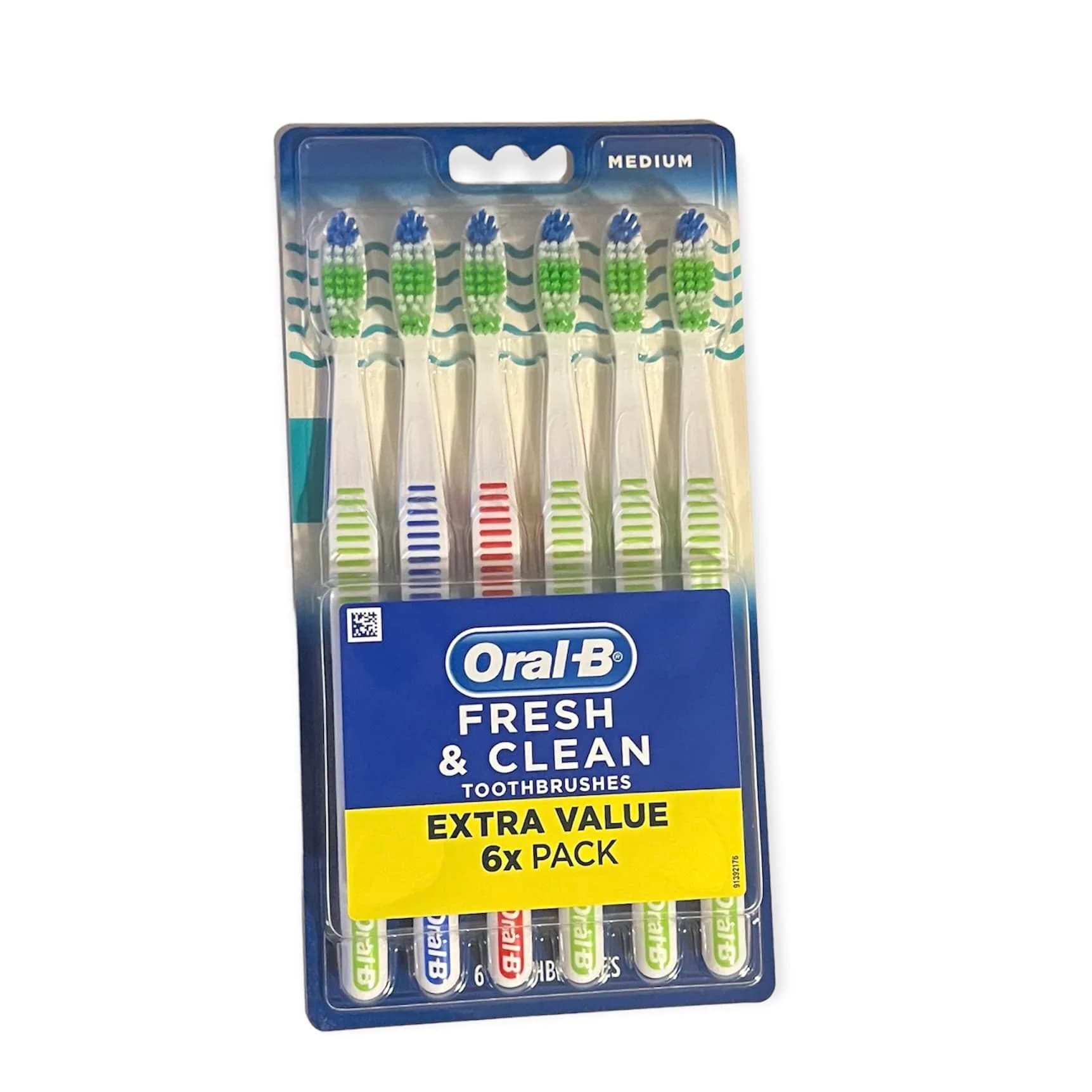 Oral-B Fresh & Clean Medium Toothbrushes 6 Count (1 Pack) | Dentist-Recommended for Healthy Gums — 1-Pack