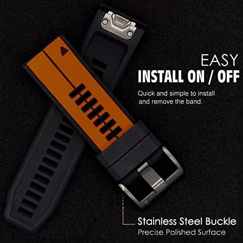 Abanen Quick Fit 22mm Silicone Watch Band for Garmin 955 / Fenix 7 / epix 2 | Waterproof Sport Strap thumbnail 7