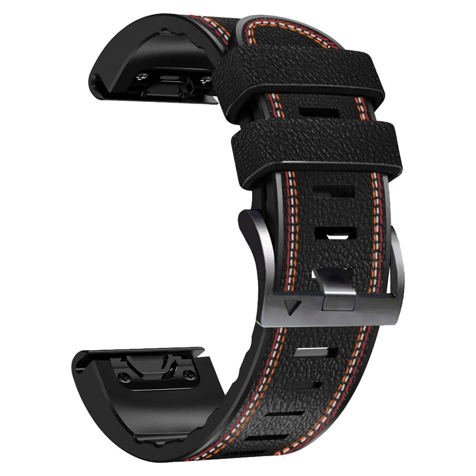 Abanen Quick Fit 26mm Watch Band for Garmin Fenix 7X/6X/5X, Fiber Leather with Silicone Lining, 150mm-200mm Wrist Size | USA-Sourced Import — Black