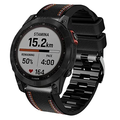 Abanen Quick Fit 26mm Watch Band for Garmin Fenix 7X/6X/5X, Fiber Leather with Silicone Lining, 150mm-200mm Wrist Size | USA-Sourced Import thumbnail 2