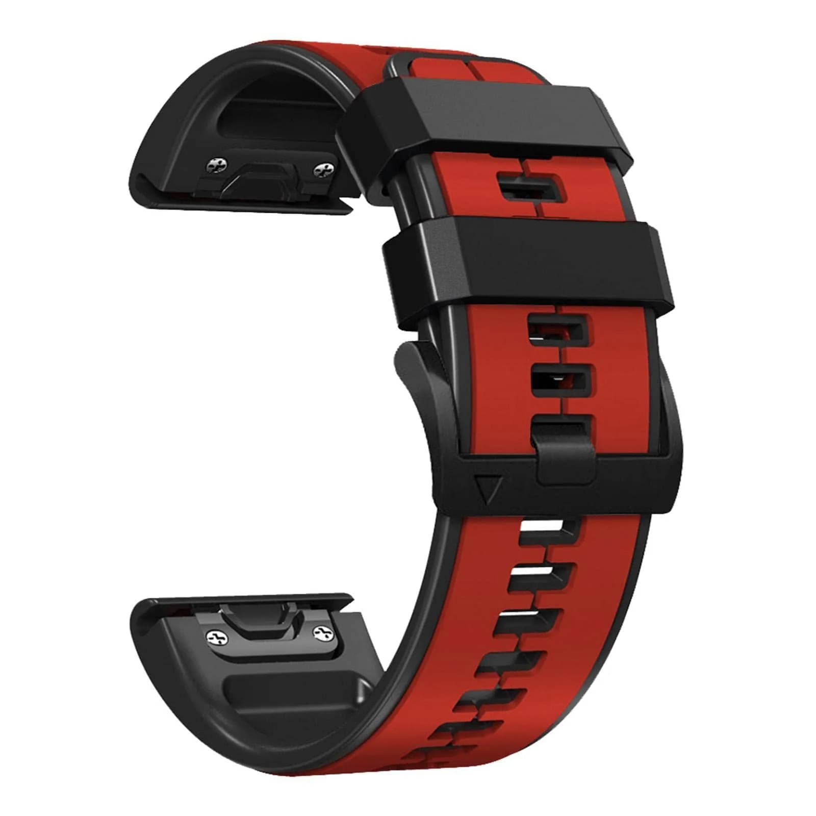Abanen 22mm Silicone Watch Band for Garmin Fenix 7/6/5, Forerunner 955/945, Instinct 2/Solar, Red-Black | Quick Fit Sport Strap — Red-Black