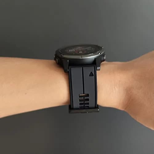 Abanen Quick Fit 22mm Silicone Watch Band for Garmin Forerunner 955/Fenix 7/epix 2/Fenix 6/Fenix 5, Grey-Black | Sport Strap for 47mm Smartwatches thumbnail 7