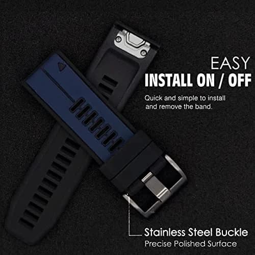 Abanen Quick Fit 22mm Silicone Watch Band for Garmin 955, Fenix 7, epix 2, Instinct 2 Solar | Waterproof Sport Strap thumbnail 6