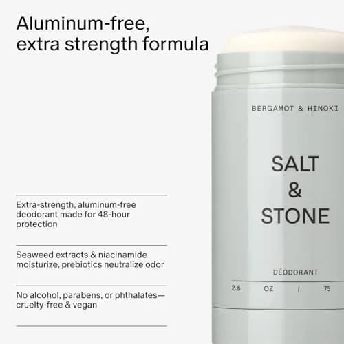 Salt & Stone Aluminum-Free Deodorant Bergamot & Hinoki 73.7g (2.6 oz) | 48-Hour Odor Protection thumbnail 5