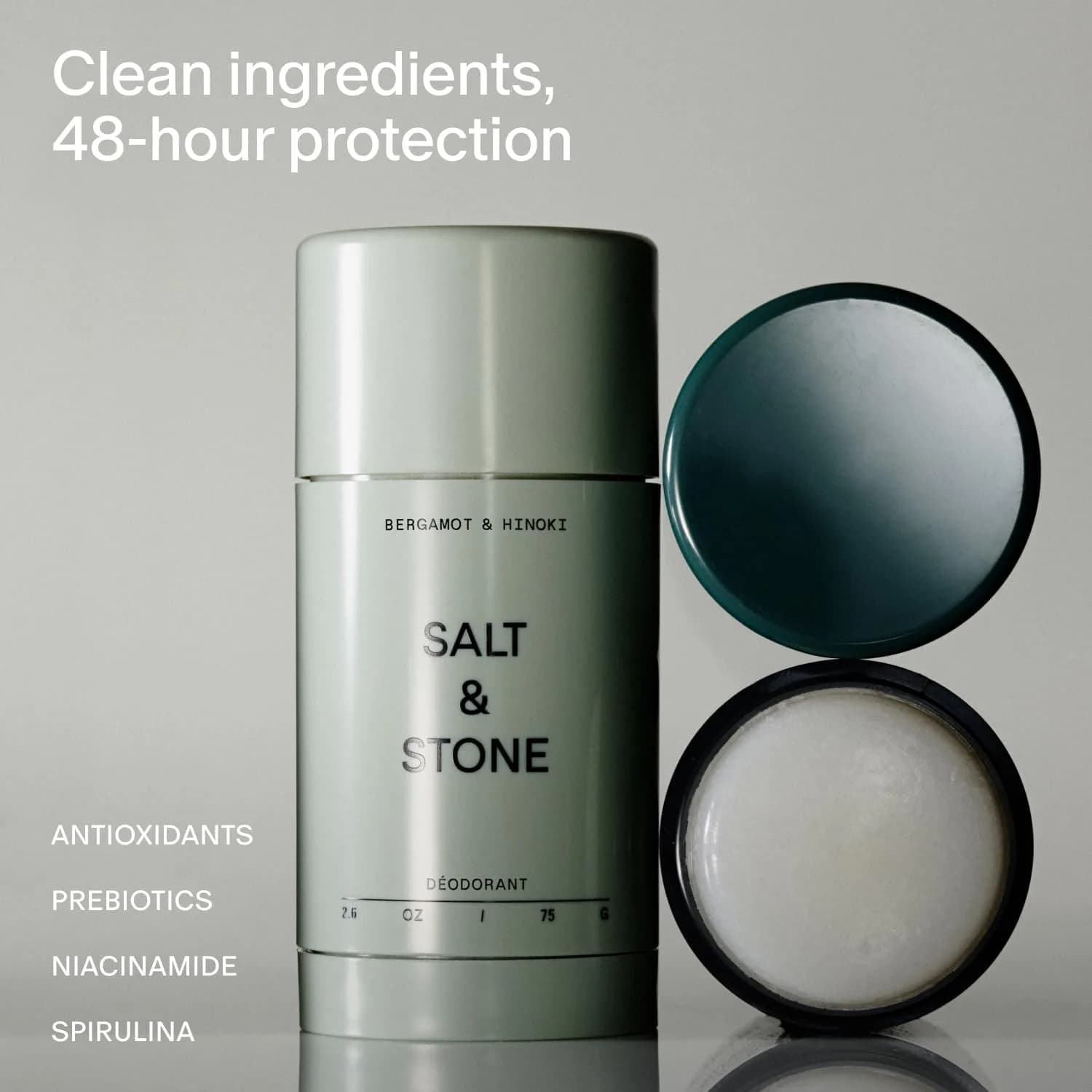 Salt & Stone Bergamot & Hinoki Deodorant Stick (2.6oz) - Natural Extra Strength 48-Hour Odor Protection - view 2
