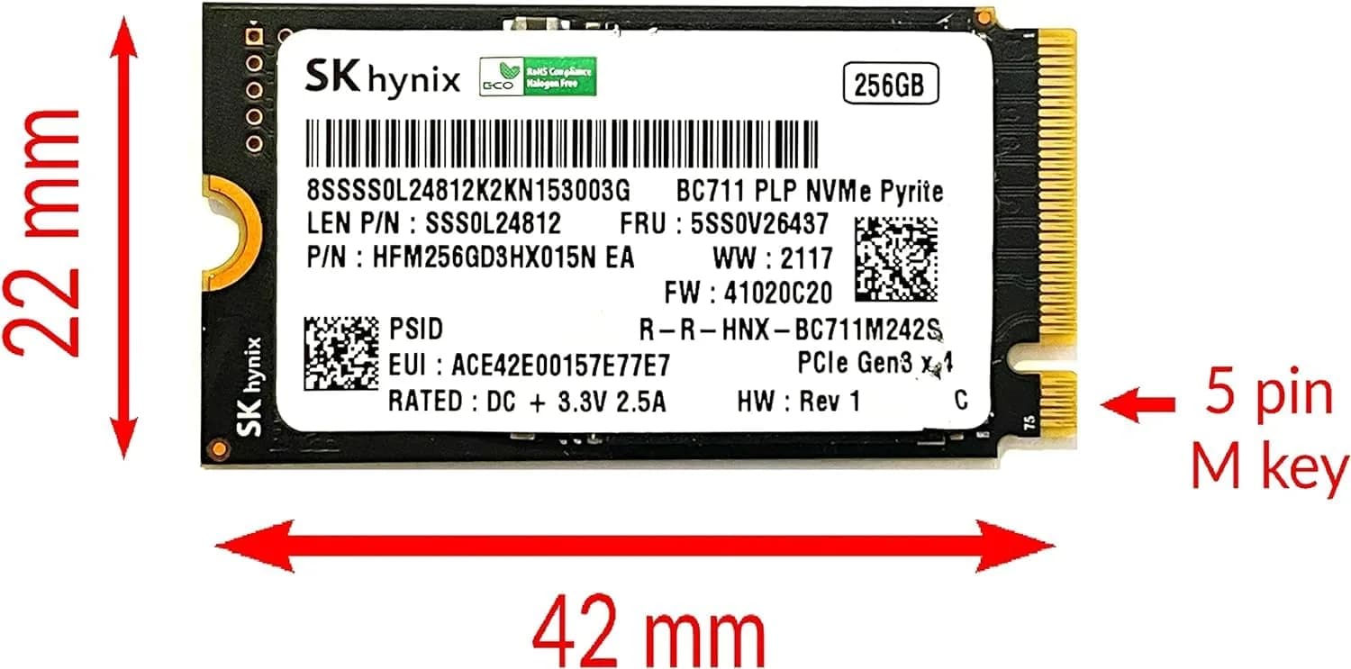 SK Hynix 256GB PCIe NVMe 2242 SSD (HFM256GD3HX015N) | Fast Internal Storage - view 2