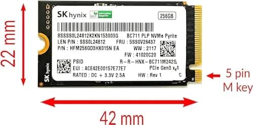 SK Hynix 256GB PCIe NVMe 2242 SSD (HFM256GD3HX015N) | Fast Internal Storage thumbnail 2