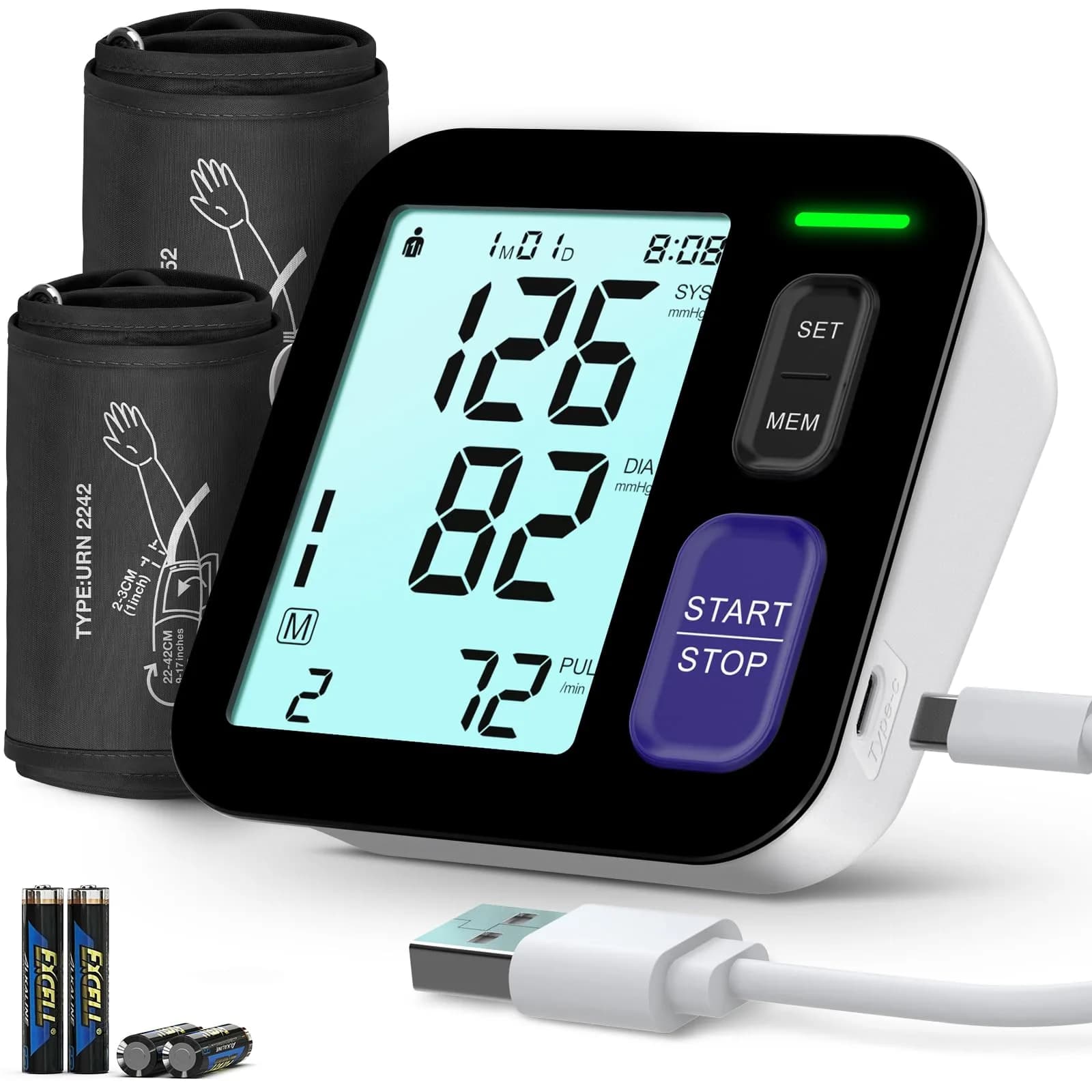 AQESO Automatic Blood Pressure Monitor with 2 Cuffs (9"-21") | Clinically Accurate Readings - main product image