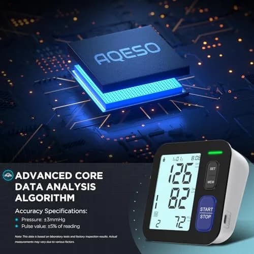 AQESO Automatic Blood Pressure Monitor with 2 Cuffs (9"-21") | Clinically Accurate Readings thumbnail 5
