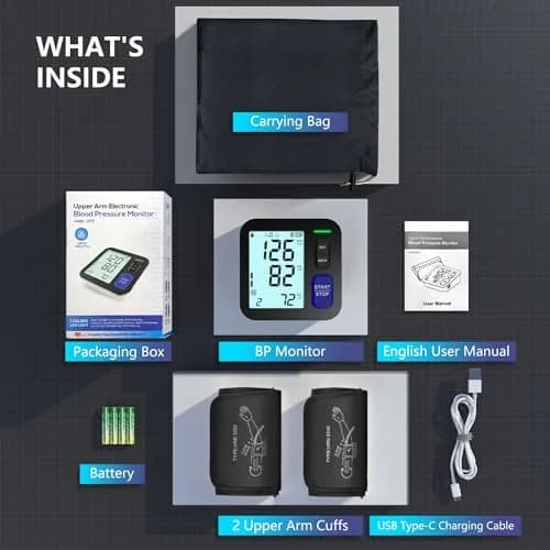 AQESO Automatic Blood Pressure Monitor with 2 Cuffs (9"-21") | Clinically Accurate Readings thumbnail 7