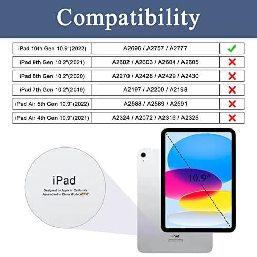 Soke 360 Rotating Case for iPad 10th Gen 10.9" & A16 11" 2022/2025 | Sky Blue, Built-in Pencil Holder & Auto Wake/Sleep thumbnail 2