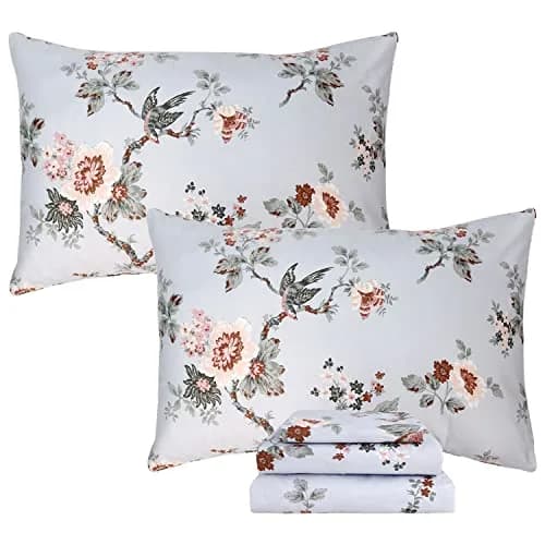 FADFAY Sheets Set Twin XL Elegant Floral Bedding 100% Cotton | Vintage Farmhouse Style thumbnail 1