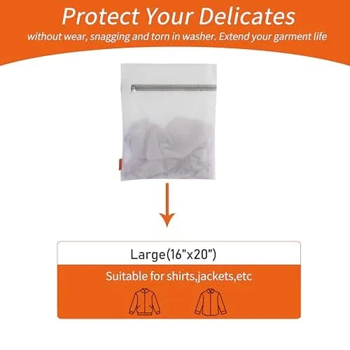 Polecasa Mesh Laundry Bags 3 Pack 40x50cm (16x20") | Protects Delicates, Zippered, Washer & Dryer Safe thumbnail 2