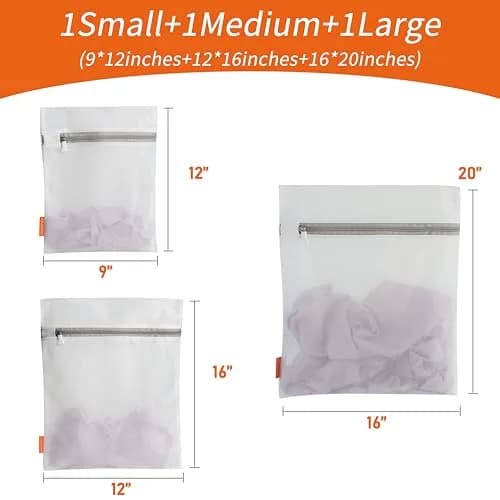 Polecasa Mesh Laundry Bags 3 Pack (Large, Medium, Small) | Protects Delicates, Zippered Closure, Washer & Dryer Safe thumbnail 6