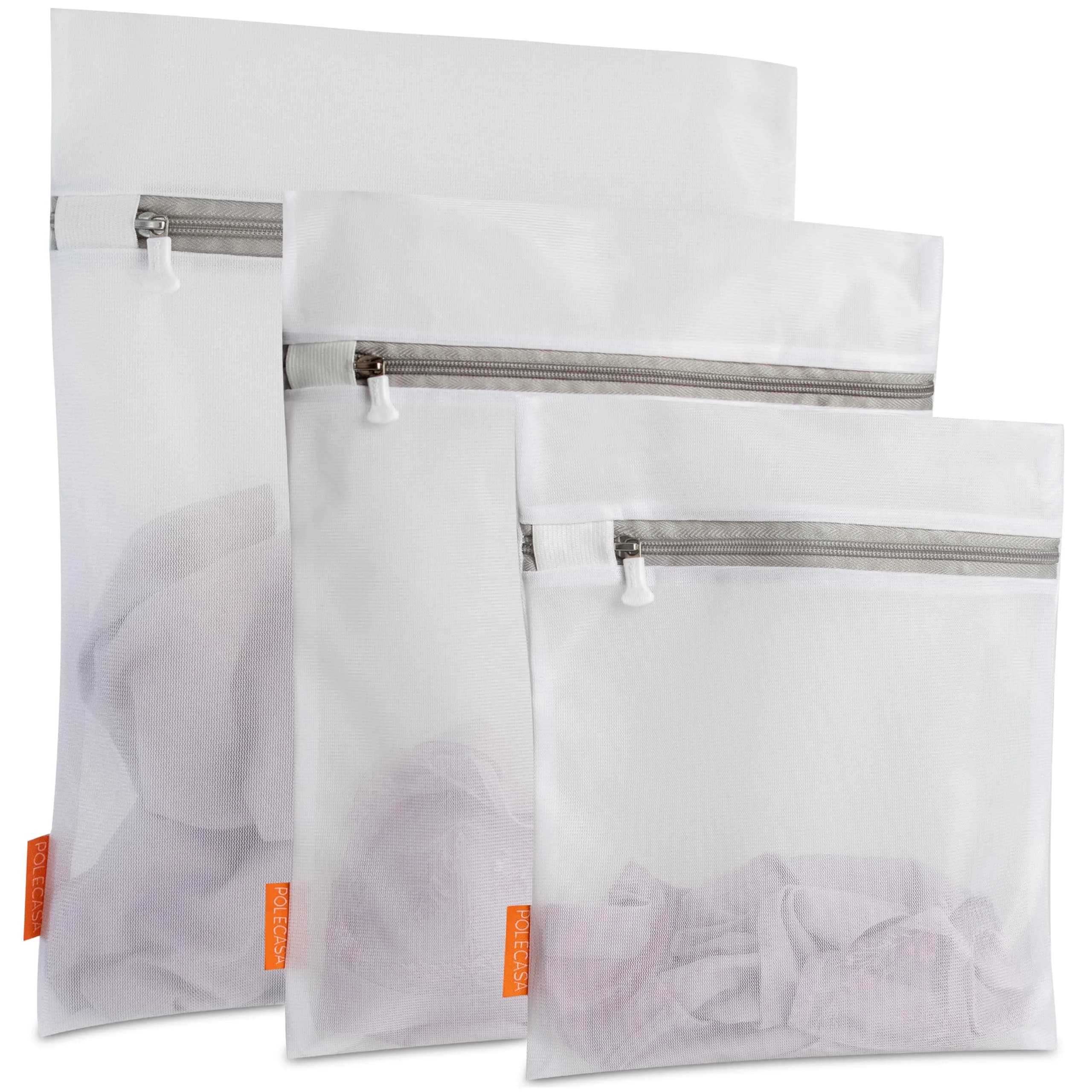 Polecasa Mesh Laundry Bags 3 Pack (Large, Medium, Small) | Protects Delicates, Zippered Closure, Washer & Dryer Safe — 3-Pack
