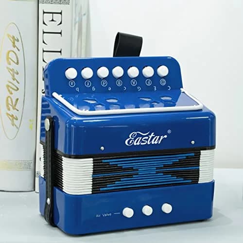 Eastar Kids Accordion Toy Accordion Mini Musical Instruments 10 Keys Button for Children Kids Toddlers Beginners (Blue) | Support Creativity & Coordination thumbnail 6