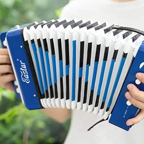 Eastar Kids Accordion Toy Accordion Mini Musical Instruments 10 Keys Button for Children Kids Toddlers Beginners (Blue) | Support Creativity & Coordination thumbnail 7