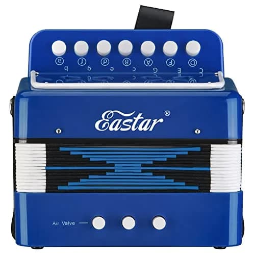 Eastar Kids Accordion Toy Accordion Mini Musical Instruments 10 Keys Button for Children Kids Toddlers Beginners (Blue) | Support Creativity & Coordination thumbnail 2