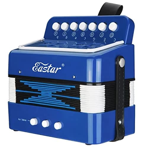 Eastar Kids Accordion Toy Accordion Mini Musical Instruments 10 Keys Button for Children Kids Toddlers Beginners (Blue) | Support Creativity & Coordination thumbnail 3