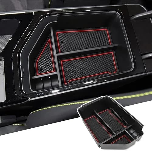 MARCHFA Red Center Console Organizer Tray for Kia EV6 2022-2026 | Fits Armrest Storage Box Insert thumbnail 1