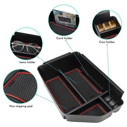 MARCHFA Red Center Console Organizer Tray for Kia EV6 2022-2026 | Fits Armrest Storage Box Insert thumbnail 4