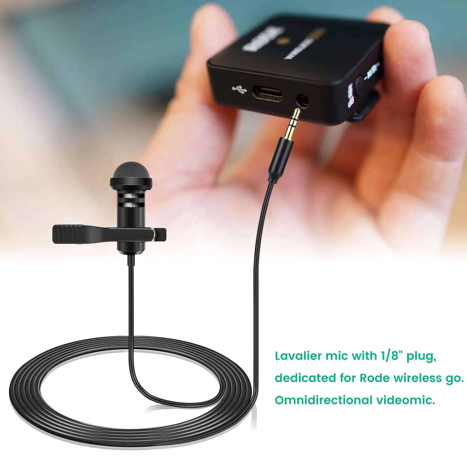 weishan 2-Pack Omnidirectional Lavalier Microphone | 1.5m (5 ft) Cable, 3.5mm TRS Plug - view 7