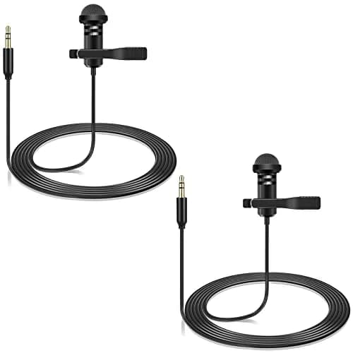weishan 2-Pack Omnidirectional Lavalier Microphone | 1.5m (5 ft) Cable, 3.5mm TRS Plug thumbnail 1