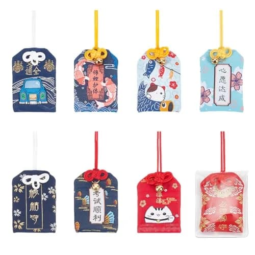 WEBEEDY Lucky Amulet Set 4cm×6cm | Japanese Omamori for Good Luck & Blessings thumbnail 1