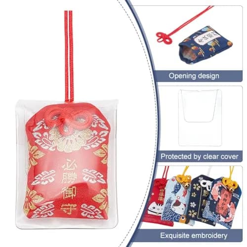 WEBEEDY Lucky Amulet Set 4cm×6cm | Japanese Omamori for Good Luck & Blessings thumbnail 3