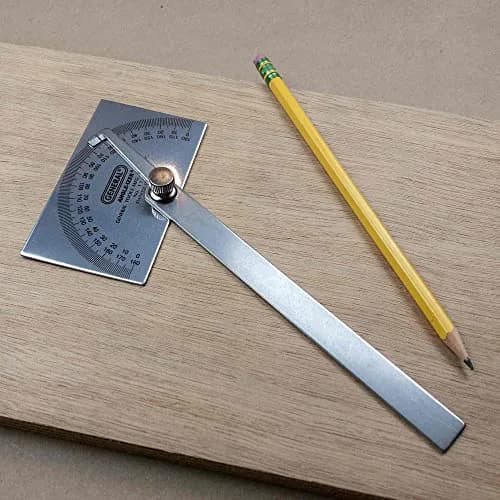 General Tools #17 Stainless Steel Angle Protractor Square Head with 6" Arm & Tungsten Carbide Scribe | 20cm (8") thumbnail 4