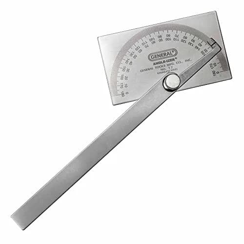 General Tools #17 Stainless Steel Angle Protractor Square Head with 6" Arm & Tungsten Carbide Scribe | 20cm (8") thumbnail 2