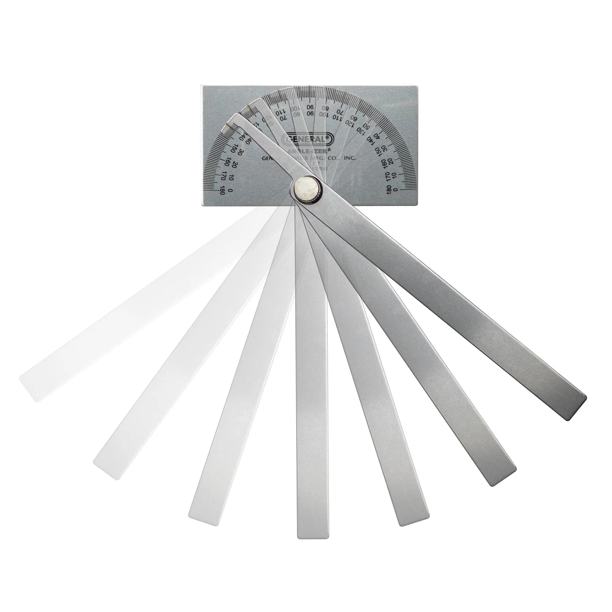 General Tools #17 Stainless Steel Angle Protractor Square Head with 6" Arm & Tungsten Carbide Scribe | 20cm (8") - view 3