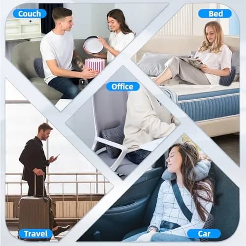 FOUSUPDT Lumbar Pillow Memory Foam Support Cushion for Office & Car | Relieves Lower Back Pain thumbnail 8
