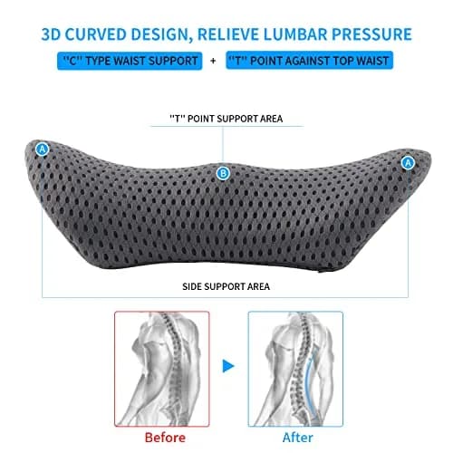FOUSUPDT Lumbar Pillow Memory Foam Support Cushion for Office & Car | Relieves Lower Back Pain thumbnail 3