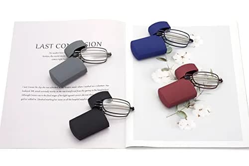 HIGHLIKE 3-Pack Hard Cases Folding Reading Glasses 3 Pairs | Compact, Durable & Stylish (47mm Lens, 131mm Frame) thumbnail 7