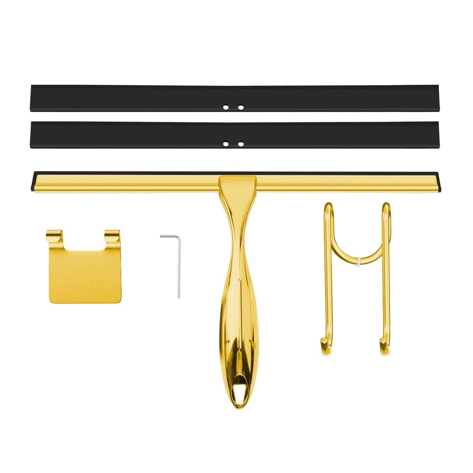 TOOVEM Shower Squeegee 14 Inch Silver | Glass & Bathroom Cleaning Tool — Gold
