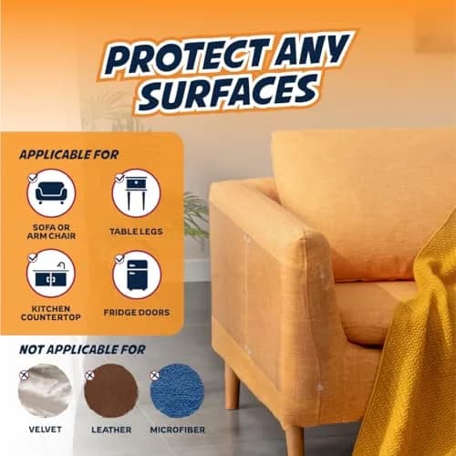 Panther Armor Clear Furniture Protector Sheets with Twist Pins | Protects Fabric Sofas & Chairs from Cat Scratching thumbnail 6