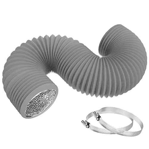 TEAIERXY 4 Inch 8FT Dryer Vent Hose | Flexible Insulated Air Ducting for HVAC Ventilation (Grey) thumbnail 1