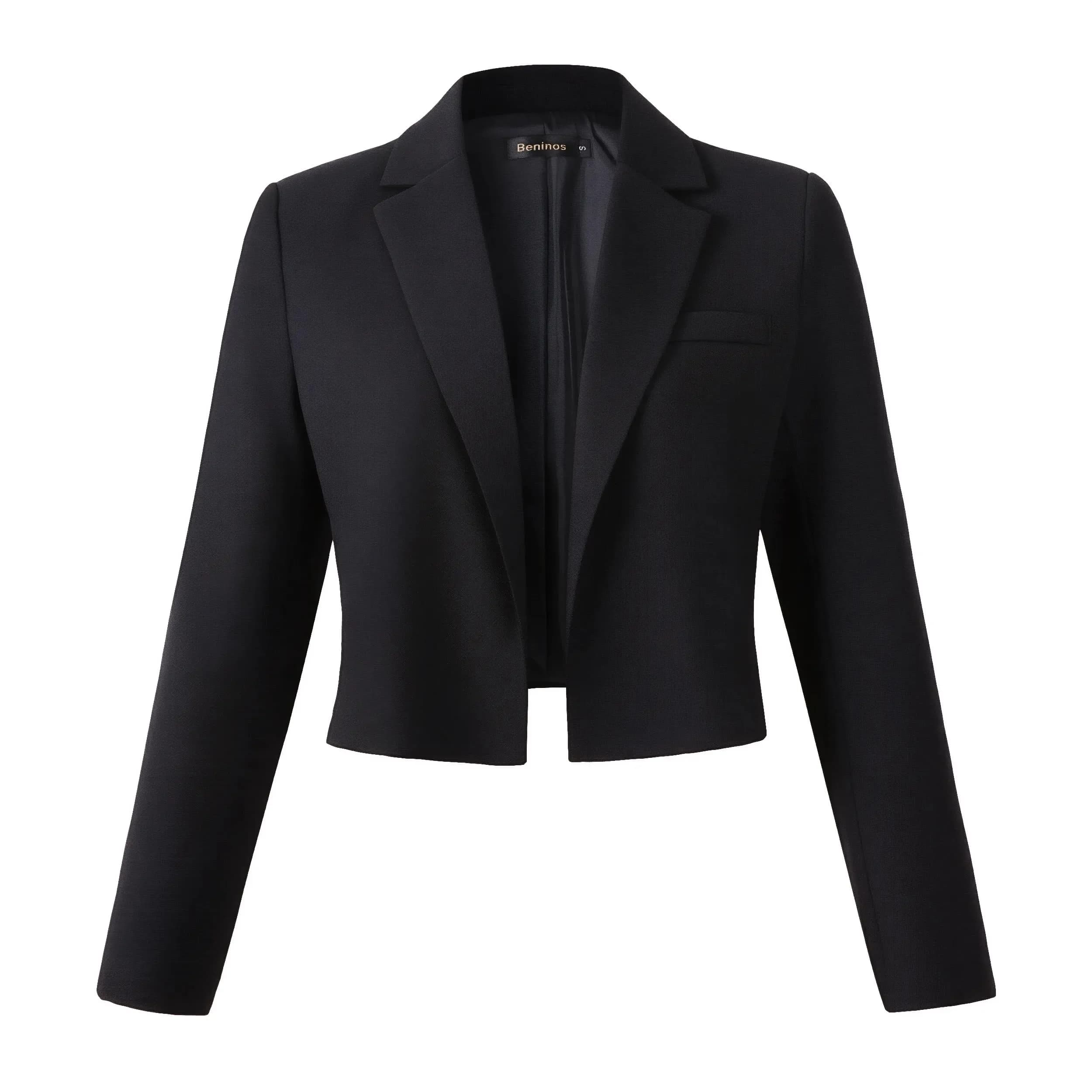 Beninos Blazer Jacket S | Long Sleeve Cropped Open Front for Women - main product image