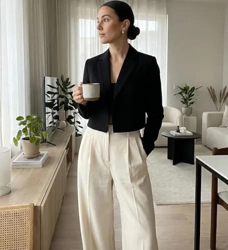 Beninos Blazer Jacket S | Long Sleeve Cropped Open Front for Women thumbnail 3