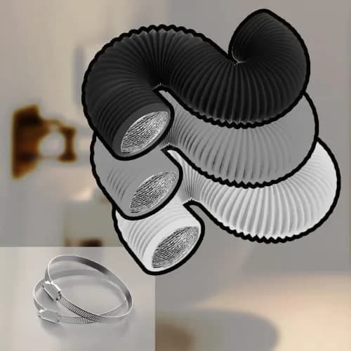 TEAIERXY 4 Inch 16FT Dryer Vent Hose | Flexible Insulated Air Ducting for HVAC Ventilation (Grey) thumbnail 6